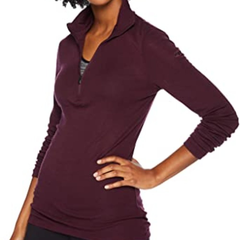 Plum Icebreaker 1/2 Zip Merino Wool Thermal Layer